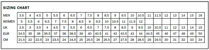 bảng quy đổi size giày